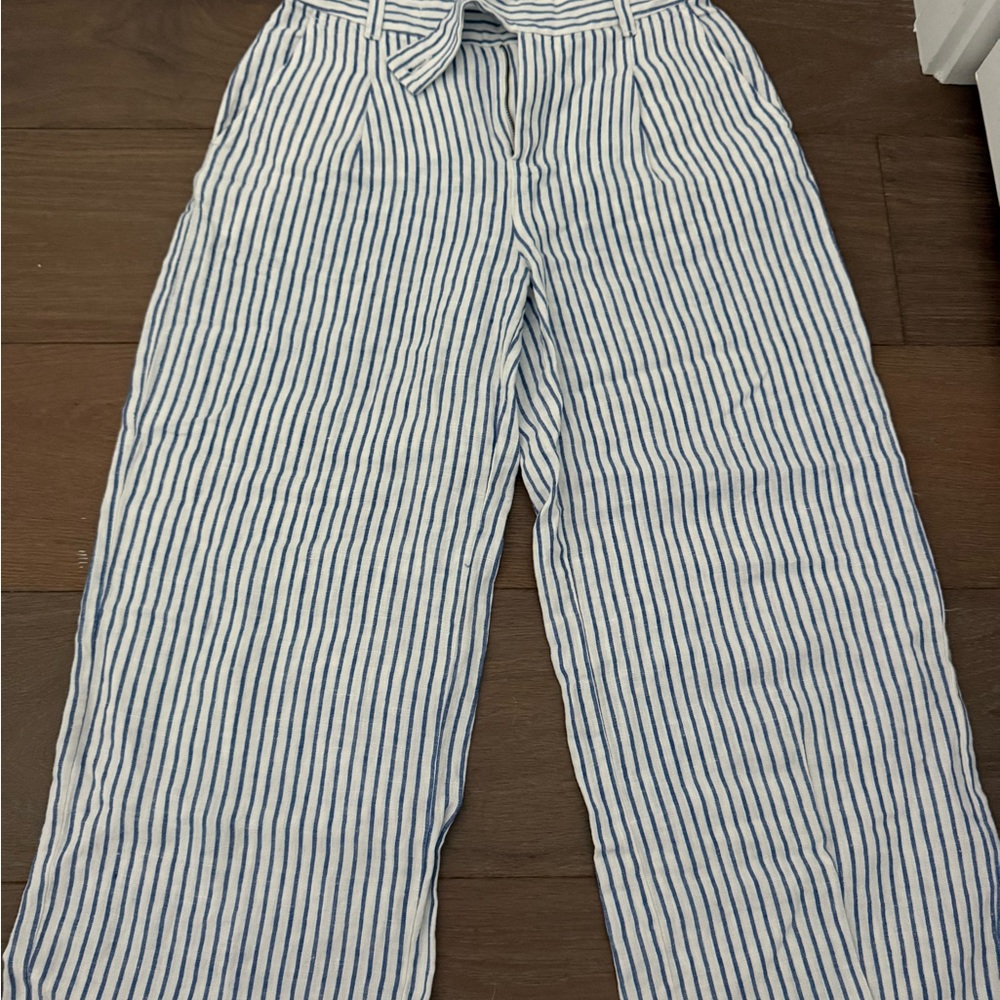 Madewell Navy and White Striped Pants